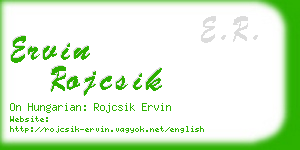 ervin rojcsik business card